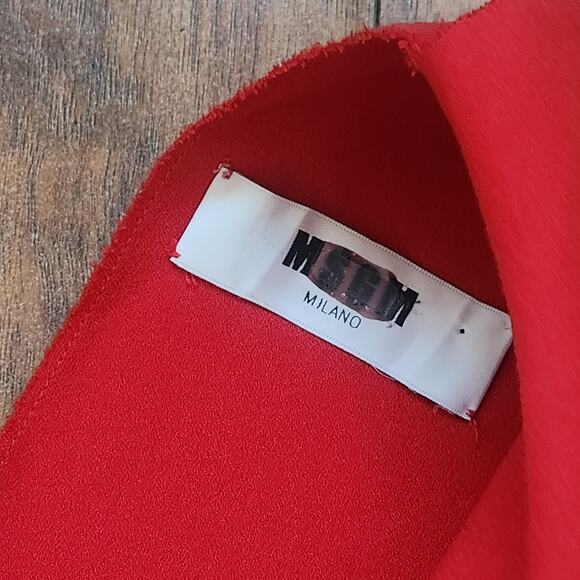 MSGM Womens Mini Dress EU 42 US 10 Red Sleeveless Sheath Cascade Ruffle - Picture 10 of 14